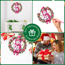 Load image into Gallery viewer, Acrylic DIY Diamond Painting Hanging Pendant Home Decor (Snowman Wreath)