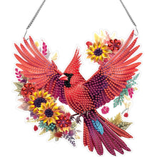 Load image into Gallery viewer, Acrylic DIY Diamond Painting Hanging Pendant Home Decor (Sunflower Cardinal)
