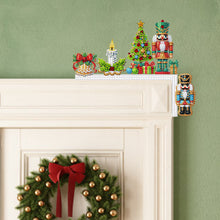 Load image into Gallery viewer, Wooden Christmas Nutcracker Diamond Painting Door Topper Decor Party Ornament