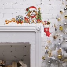 Load image into Gallery viewer, Wooden Christmas Dog DIY Diamond Painting Door Topper Decor for Party Ornament