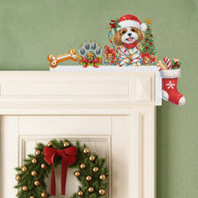 Load image into Gallery viewer, Wooden Christmas Dog DIY Diamond Painting Door Topper Decor for Party Ornament