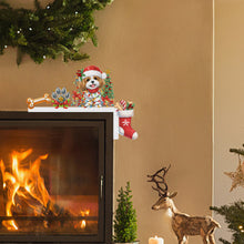 Load image into Gallery viewer, Wooden Christmas Dog DIY Diamond Painting Door Topper Decor for Party Ornament