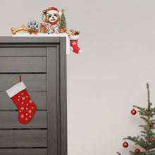 Load image into Gallery viewer, Wooden Christmas Dog DIY Diamond Painting Door Topper Decor for Party Ornament