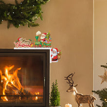 Load image into Gallery viewer, Wooden Santa Claus 5D DIY Diamond Painting Door Topper Decor for Party Ornament