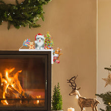 Load image into Gallery viewer, Wooden Christmas Cat DIY Diamond Painting Door Topper Decor for Party Ornament