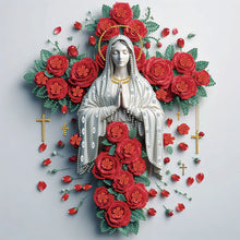 Load image into Gallery viewer, Diamond Painting - Partial Special Shaped - Red Rose Cross Girl (40*40CM)