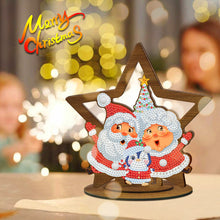 Load image into Gallery viewer, Wooden Christmas Table Top Diamond Painting Ornament Kits Xmas Home Decor (D)