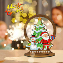 Load image into Gallery viewer, Wooden Christmas Table Top Diamond Painting Ornament Kits Xmas Home Decor (F)