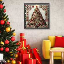 Load image into Gallery viewer, Diamond Painting - Full Round - Red Star Fabric Christmas Tree (50*50CM)