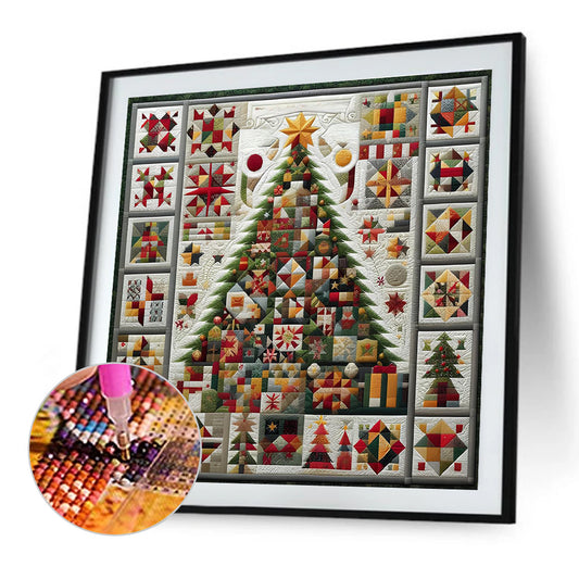 Diamond Painting - Full Round - Star Fabric Christmas Tree (50*50CM)