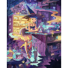 Load image into Gallery viewer, AB Diamond Painting - Full Round - Modern little witch (40*50CM)