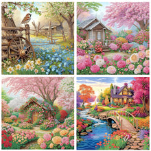 Load image into Gallery viewer, 4pcs Diamond Painting - Partial Special Shaped - Village House (40*40CM)
