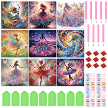 Load image into Gallery viewer, 9pcs Diamond Painting - Partial Special Shaped - Girl with skirt