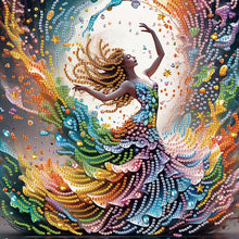 Load image into Gallery viewer, 9pcs Diamond Painting - Partial Special Shaped - Girl with skirt