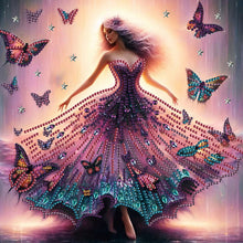 Load image into Gallery viewer, 9pcs Diamond Painting - Partial Special Shaped - Girl with skirt