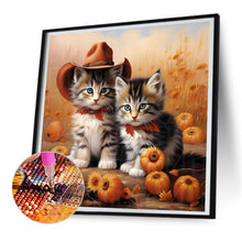 Load image into Gallery viewer, Diamond Painting - Full Round - Halloween pumpkin kitten (30*30CM)