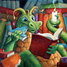 Load image into Gallery viewer, Diamond Painting - Full Round - Dinosaur reading (50*50CM)