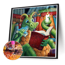 Load image into Gallery viewer, Diamond Painting - Full Round - Dinosaur reading (50*50CM)