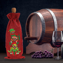 Load image into Gallery viewer, 2pcs Christmas Diamond Art Linen Wine Gift Bag Diamond Painting Red Wine Bag (A)