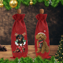 Load image into Gallery viewer, 2pcs Christmas Diamond Art Linen Wine Gift Bag Diamond Painting Red Wine Bag (B)