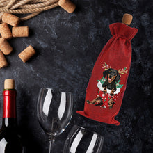 Load image into Gallery viewer, 2pcs Christmas Diamond Art Linen Wine Gift Bag Diamond Painting Red Wine Bag (B)