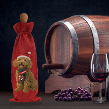 Load image into Gallery viewer, 2pcs Christmas Diamond Art Linen Wine Gift Bag Diamond Painting Red Wine Bag (B)