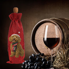 Load image into Gallery viewer, 2pcs Christmas Diamond Art Linen Wine Gift Bag Diamond Painting Red Wine Bag (B)