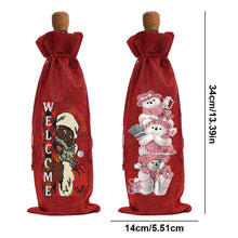 Load image into Gallery viewer, 2pcs Christmas Diamond Art Linen Wine Gift Bag Diamond Painting Red Wine Bag (E)