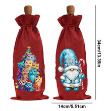 Load image into Gallery viewer, 2pcs Christmas Diamond Art Linen Wine Gift Bag Diamond Painting Red Wine Bag (F)