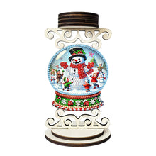 Load image into Gallery viewer, Wooden Special Shaped Christmas Snowman 5D DIY Diamond Handmade Candle Holder