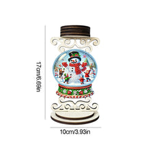 Load image into Gallery viewer, Wooden Special Shaped Christmas Snowman 5D DIY Diamond Handmade Candle Holder