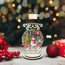 Load image into Gallery viewer, Wooden Special Shaped Christmas Snowman 5D DIY Diamond Handmade Candle Holder
