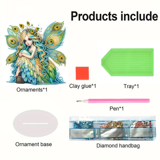 PET Elf Angel Girl Desktop Diamond Art Kits Diamond Painting Desktop Ornament