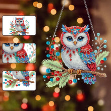 Load image into Gallery viewer, Christmas Acrylic Single-Side Diamond Painting Hanging Pendant Decor (Owl)