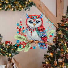 Load image into Gallery viewer, Christmas Acrylic Single-Side Diamond Painting Hanging Pendant Decor (Owl)