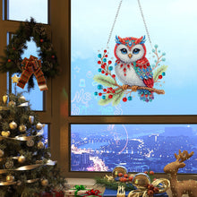Load image into Gallery viewer, Christmas Acrylic Single-Side Diamond Painting Hanging Pendant Decor (Owl)
