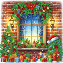 Load image into Gallery viewer, Diamond Painting - Partial Special Shaped - Christmas window (40*40CM)