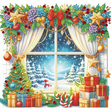 Load image into Gallery viewer, Diamond Painting - Partial Special Shaped - Christmas window scenery (40*40CM)