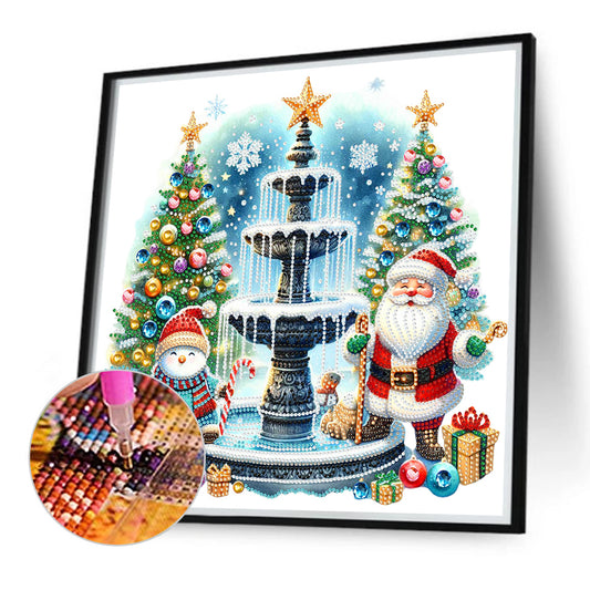 Diamond Painting - Partial Special Shaped - Christmas fountain (40*40CM)