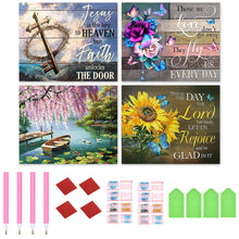 Load image into Gallery viewer, 4pcs Round Diamond Painting Set - Outdoor scenery series (40*30CM)