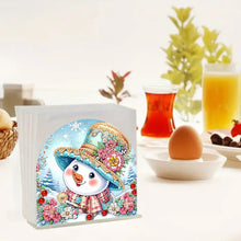 Load image into Gallery viewer, Christmas Acrylic DIY Diamond Art Painting Napkin Holder Set (Christmas Snowman)