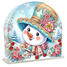 Load image into Gallery viewer, Christmas Acrylic DIY Diamond Art Painting Napkin Holder Set (Christmas Snowman)