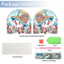 Load image into Gallery viewer, Christmas Acrylic DIY Diamond Art Painting Napkin Holder Set (Christmas Snowman)