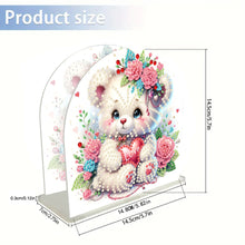 Load image into Gallery viewer, Christmas Acrylic DIY 5D Diamond Art Painting Napkin Holder Set (Rose Bear)