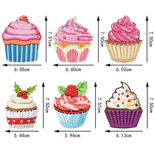 Load image into Gallery viewer, 6Pcs Acrylic Colorful Cupcakes 5D DIY Diamond Art Magnets Crafts for Adults Kids