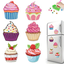 Load image into Gallery viewer, 6Pcs Acrylic Colorful Cupcakes 5D DIY Diamond Art Magnets Crafts for Adults Kids