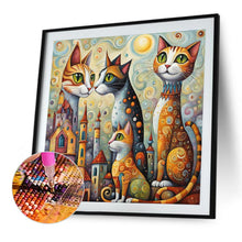 Load image into Gallery viewer, Diamond Painting - Full Round - Fantasy abstract cat city (40*40CM)
