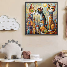 Load image into Gallery viewer, Diamond Painting - Full Round - Fantasy abstract cat city (40*40CM)