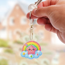 Load image into Gallery viewer, 6Pcs Acrylic Double Sided Animals Diamond Art Keyring Diamond Art Craft Keychain
