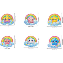 Load image into Gallery viewer, 6Pcs Acrylic Double Sided Animals Diamond Art Keyring Diamond Art Craft Keychain